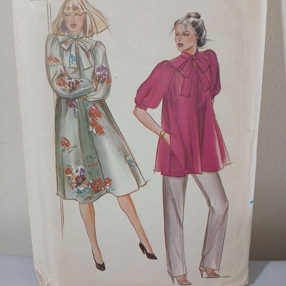 Vtg Butterick Sewing Pattern 3455 1970s-80s Dress Size A 8 10 12